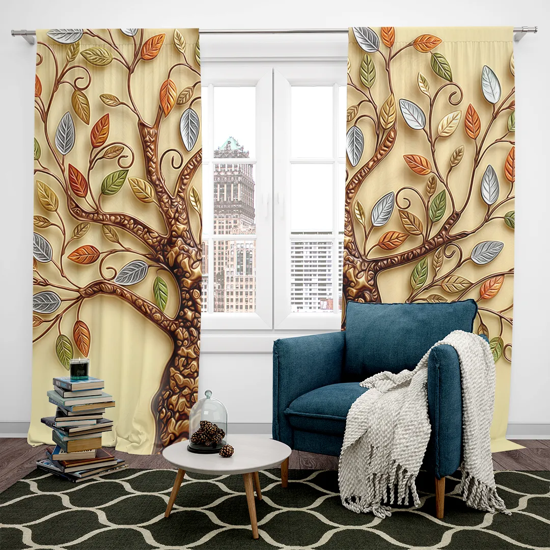 Ağaçtan Yaprak Esintisi Fon Perde