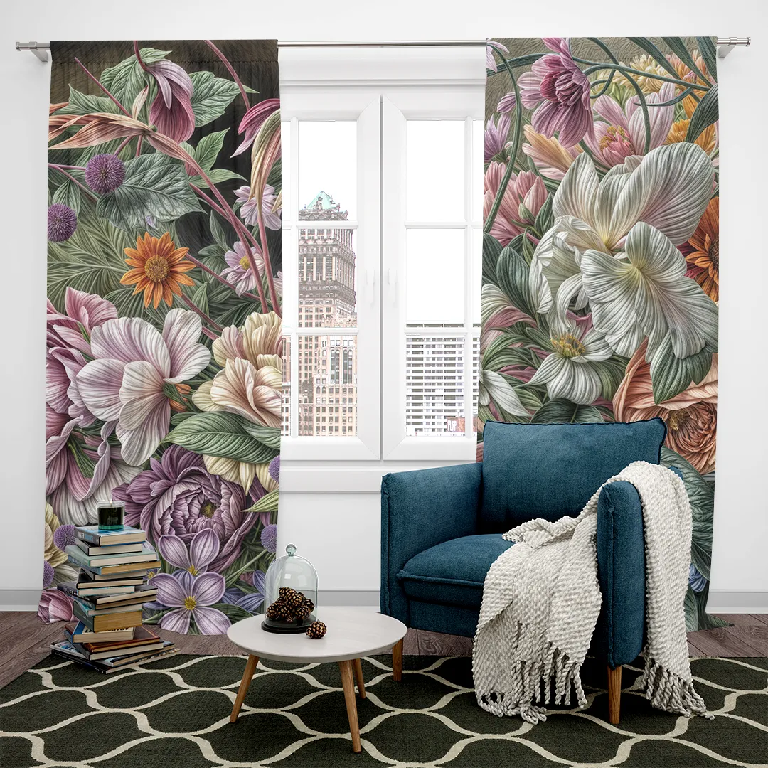 Baharın Gizemli Çiçek Yansıması Fon Perde