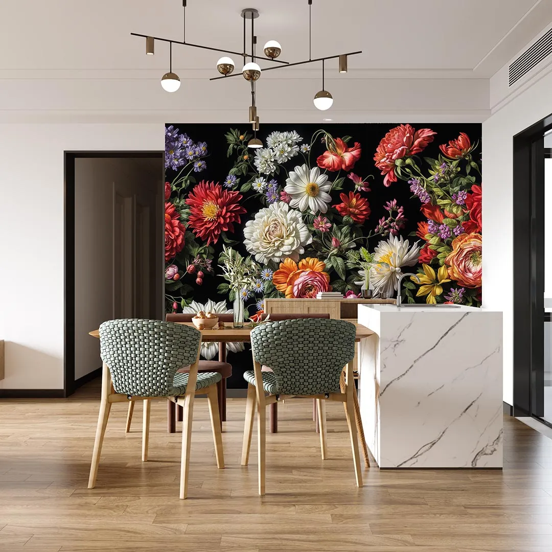 Çiçeklerin Görkemli Zengin Buluşması Poster Duvar Kağıdı