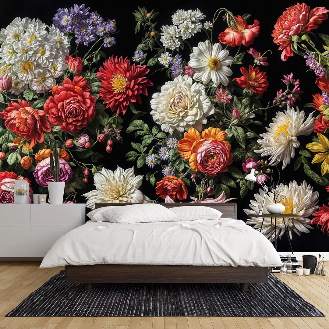 Çiçeklerin Görkemli Zengin Buluşması Poster Duvar Kağıdı