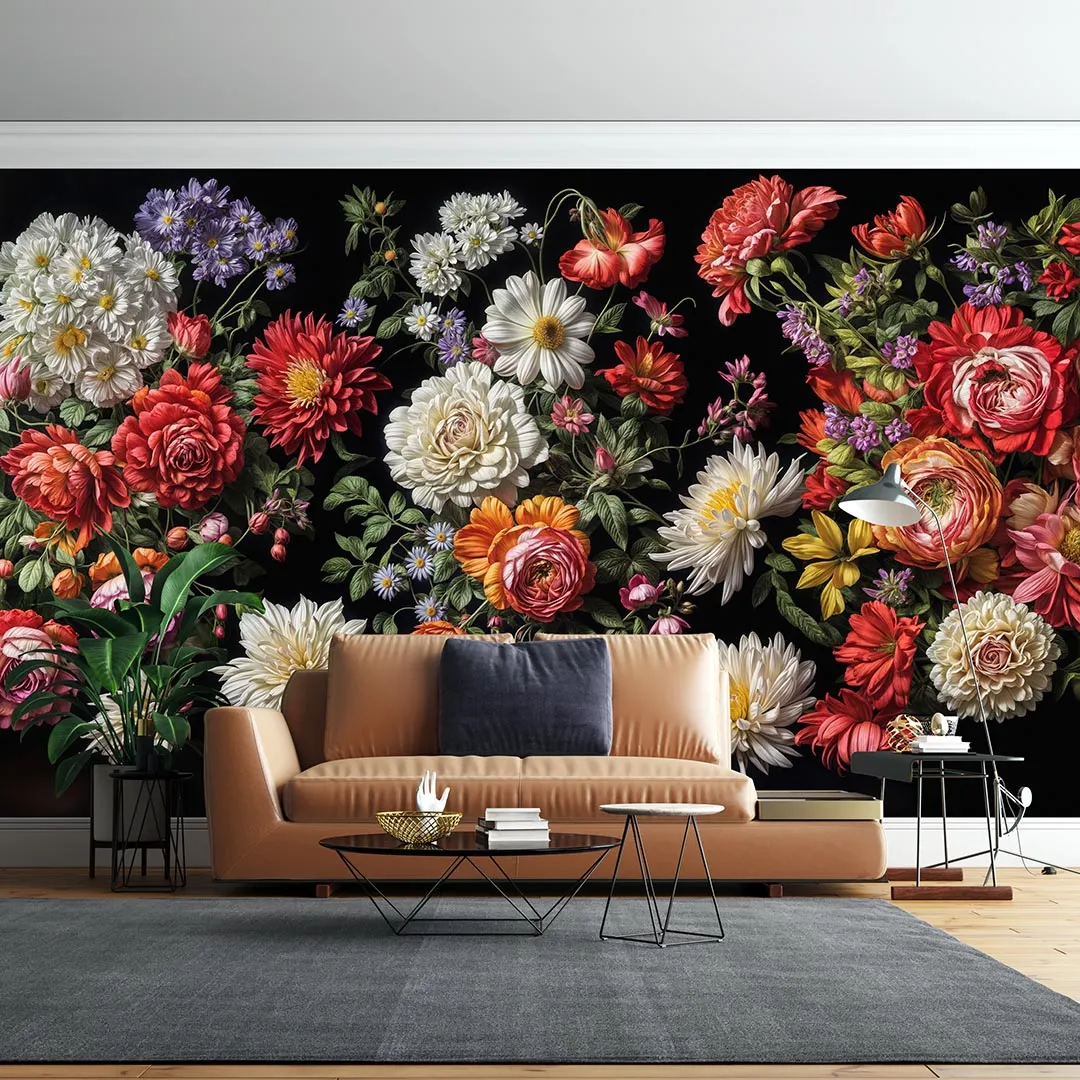 Çiçeklerin Görkemli Zengin Buluşması Poster Duvar Kağıdı