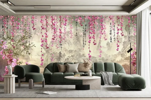 Pembe Çiçeklerin Rüyasındaki Gizem Poster Duvar Kağıdı