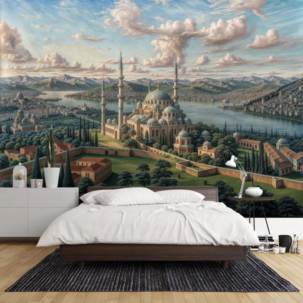 17. Yüzyıl İstanbul'unun Büyülü Silüeti Poster Duvar Kağıdı
