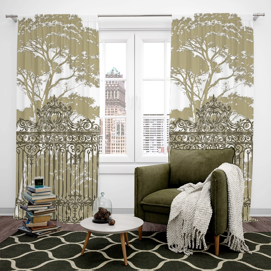 Antik Bahçenin Altın Kapılarındaki Görkemli Tasarım Fon Perde