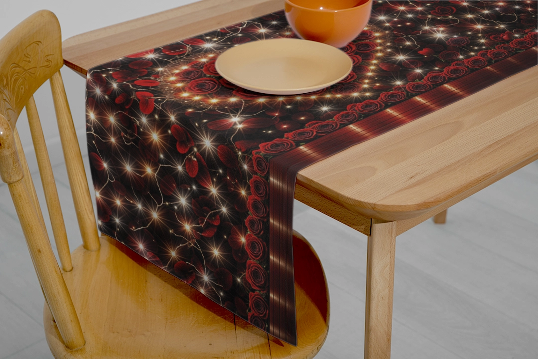 Binlerce Kırmızı Gülün Oluşturduğu Kalp Formu Runner