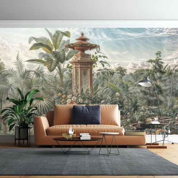 Çiçek Açan Bitkilerin Bahçesinde Rüyaların Büyülü Atmosferi Poster Duvar Kağıdı