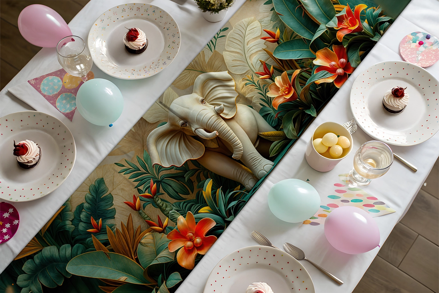 Çiçekler Arasında Filin Dünyası Zarif Bir Yolculuk Runner