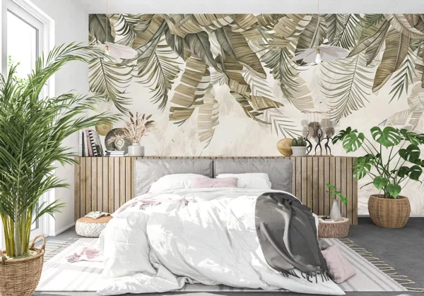 Doğal Desenlerin Modern Estetikle Buluştuğu Huzurlu Bir Atmosfer Poster Duvar Kağıdı