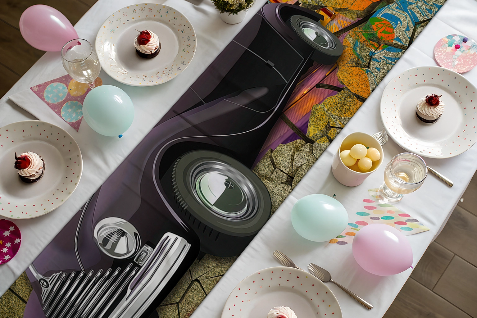 Duvardan Çıkan Antika Araba Runner