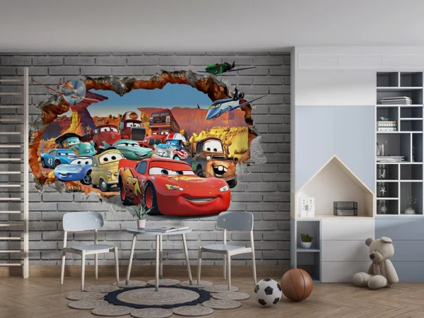 Duvarı Aşan şimşek mcqueen Arabalar Poster Duvar Kağıdı