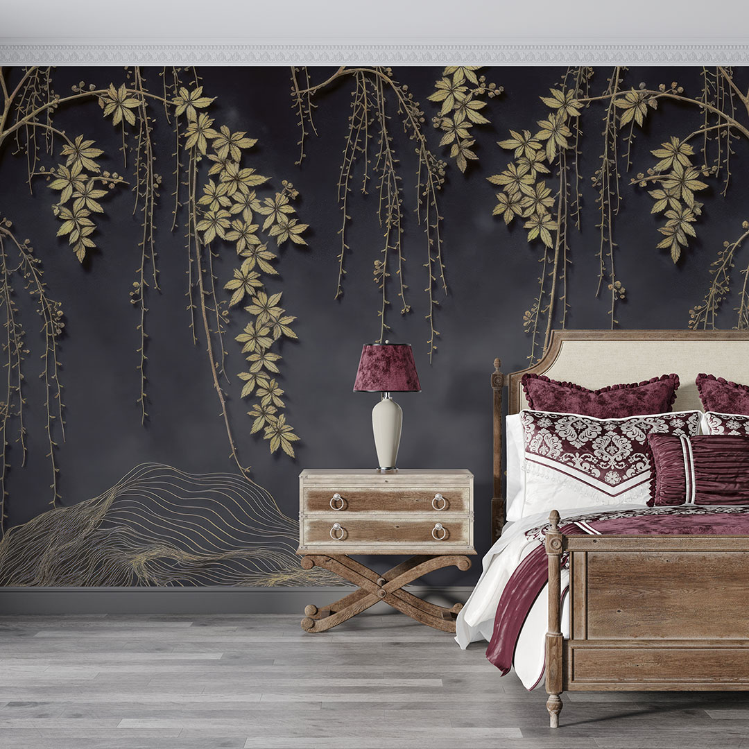 Eşsiz Ağaç ve Yapraklarla Lüks Bahar Poster Duvar Kağıdı