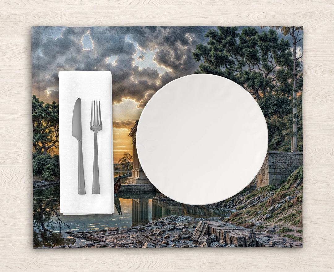 Fransız Köşkünün Romantik Gün Batımı Amerikan Servis