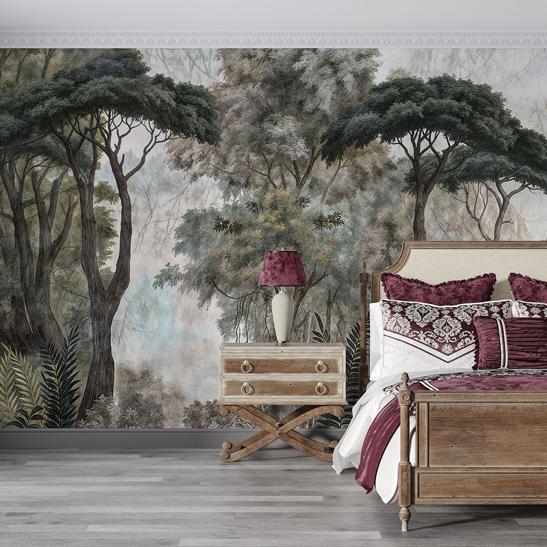 Gizemli Ormanın Huzurlu Yansıması Poster Duvar Kağıdı