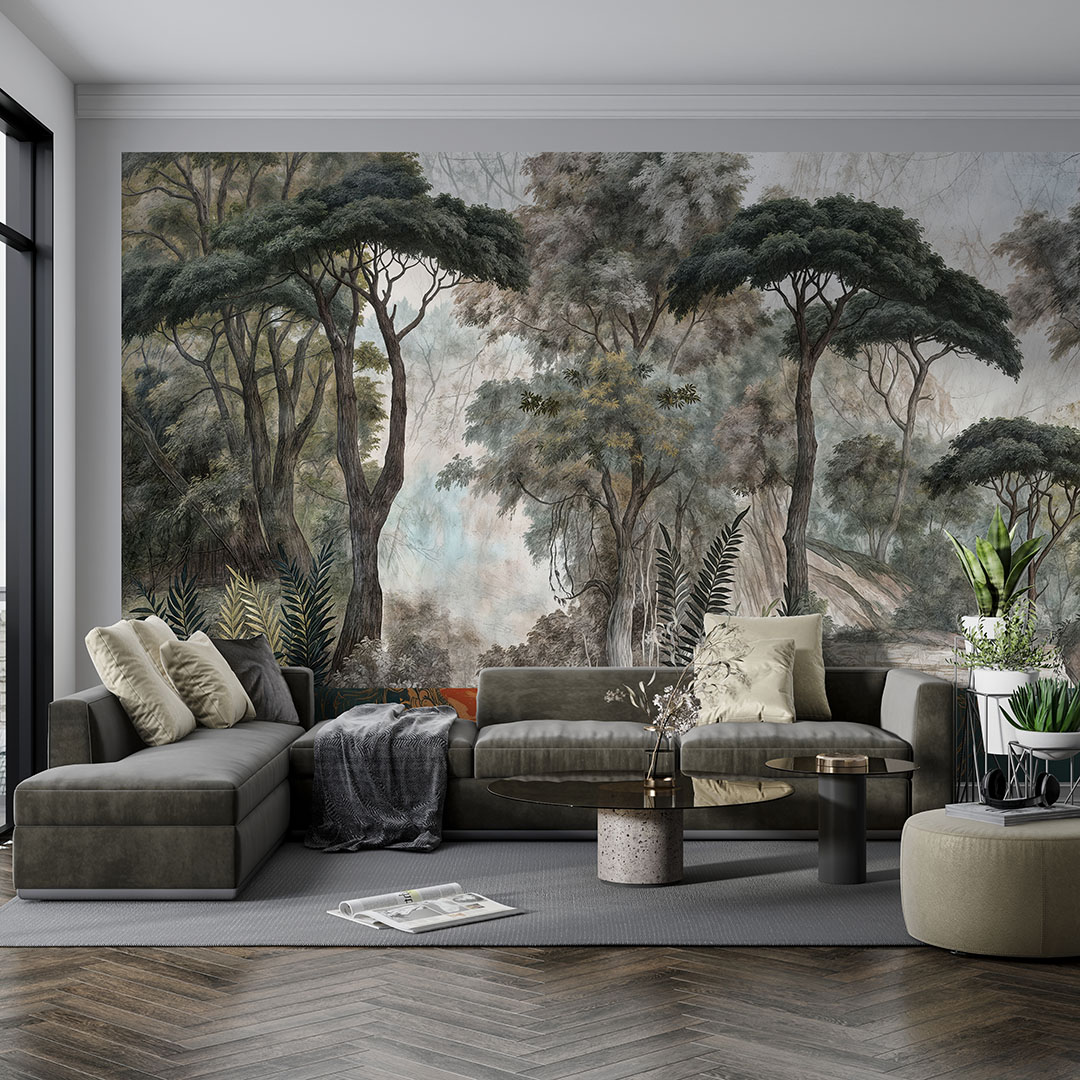 Gizemli Ormanın Huzurlu Yansıması Poster Duvar Kağıdı