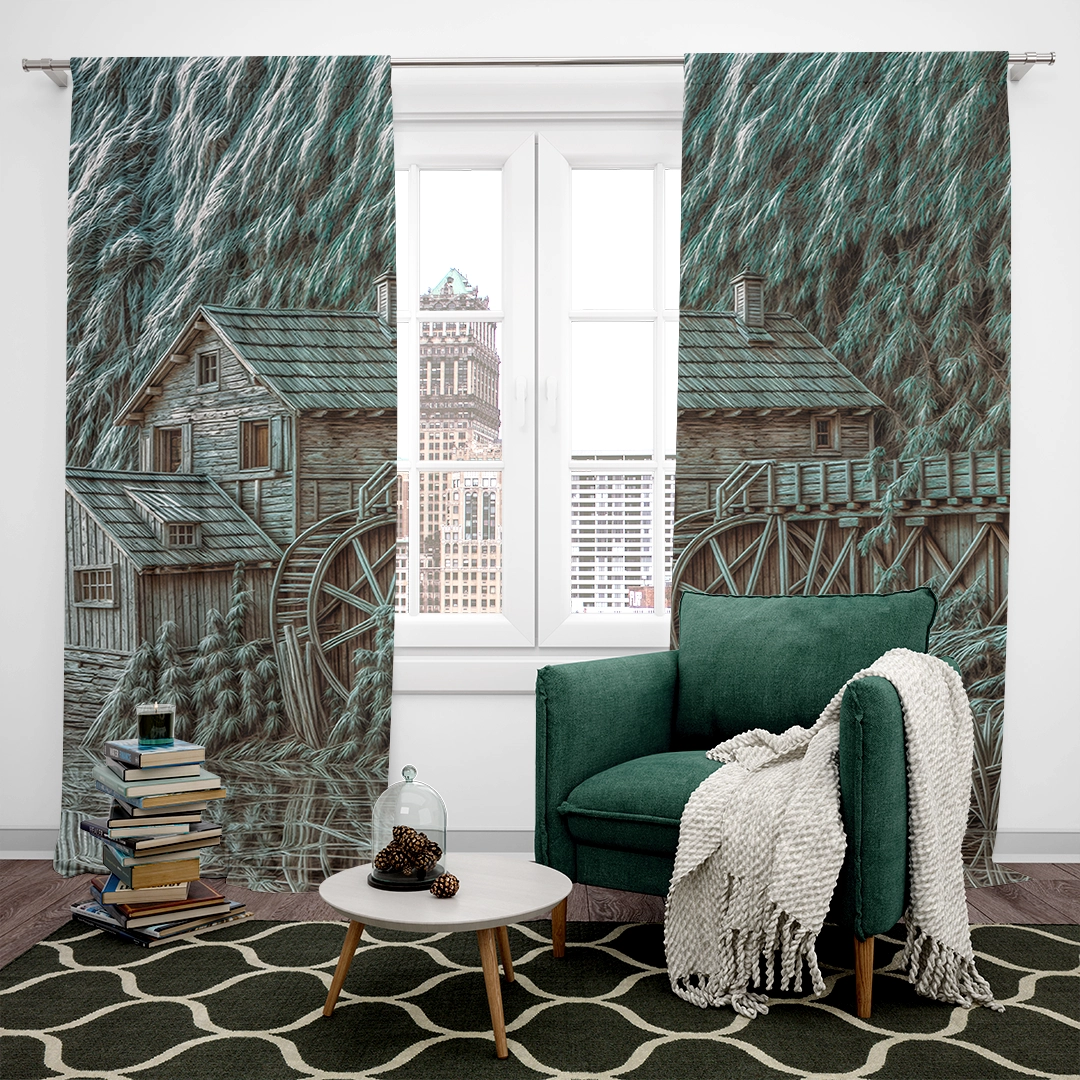 Kış Masalının Kalbinde Saklı Değirmen Fon Perde