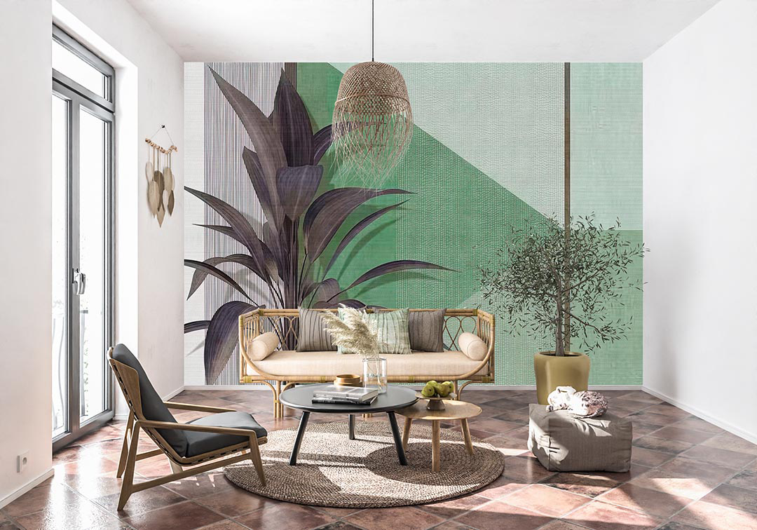 Koyu Renklerin Derinliğiyle Buluşan Tropik Bitki Poster Duvar Kağıdı