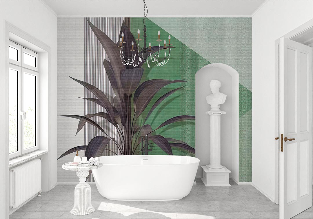 Koyu Renklerin Derinliğiyle Buluşan Tropik Bitki Poster Duvar Kağıdı