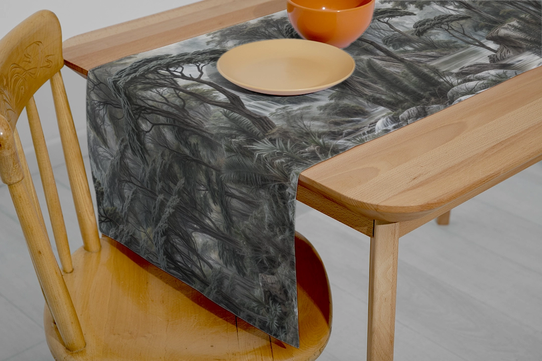 Şelalelerin Fısıltılarıyla Yıkanan Çam ve Selvi Ağaçları Manzarası Runner