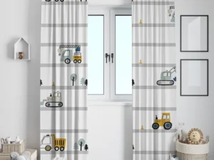 Sevimli İş Makineleriyle Dolu Eğlenceli Macera Dünyası fon perde