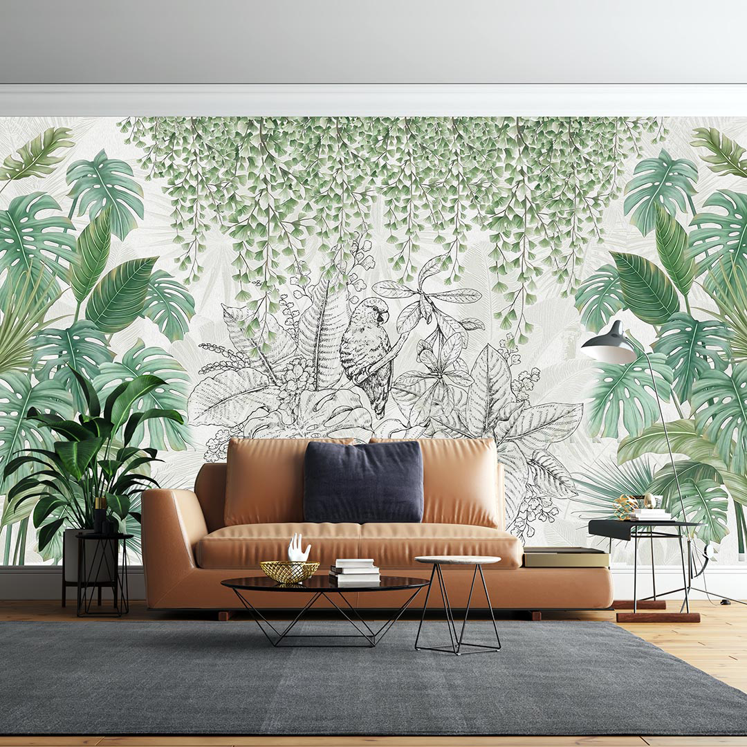 Tropik Ormanın Canlı Renklerini ve Hareketli Yaşamını Yansıtan Görsel Poster Duvar Kağıdı