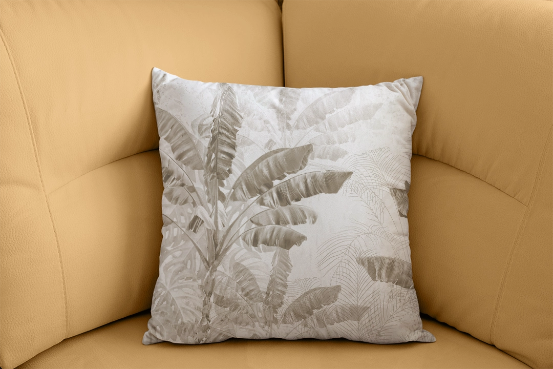 Tropikal Yaprakların Huzurlu Dansı Kırlent