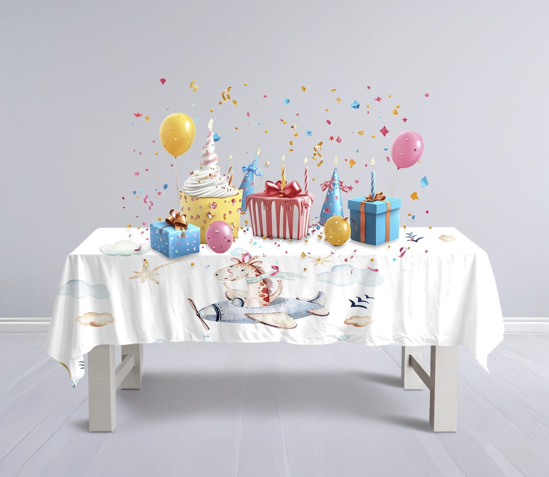 Uçan Zürafa ile Hayallerin Ötesine masa örtüsü