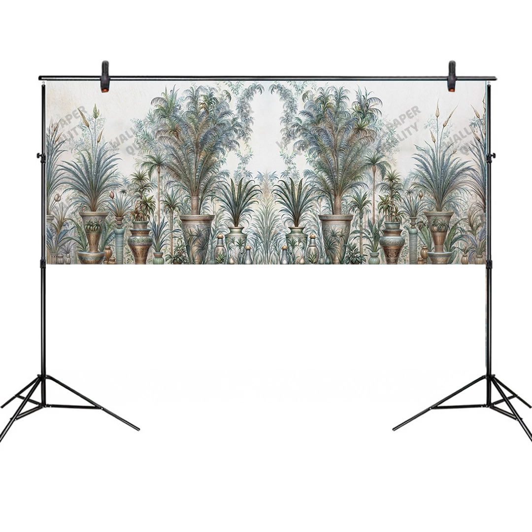 Vazolar İçinde Yaprakların Zerafeti Fon Kumaş