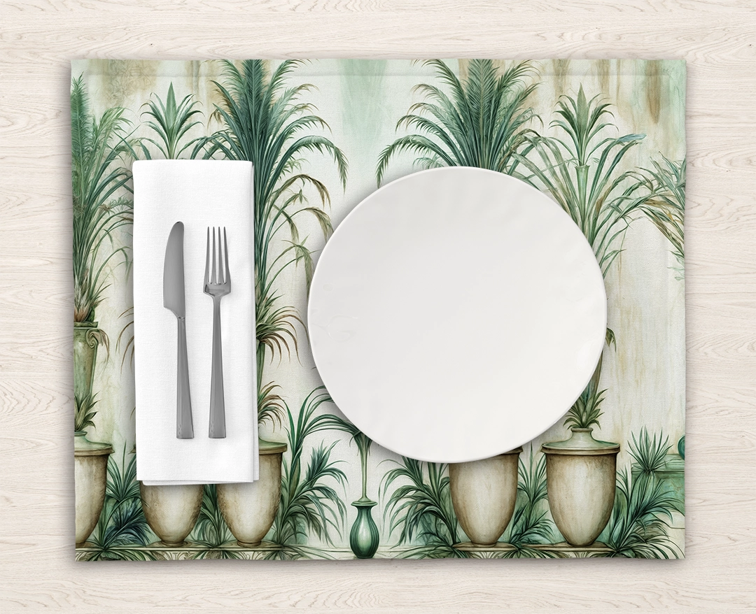 Vazoların İçindeki Tropik Bahçe Amerikan Servis