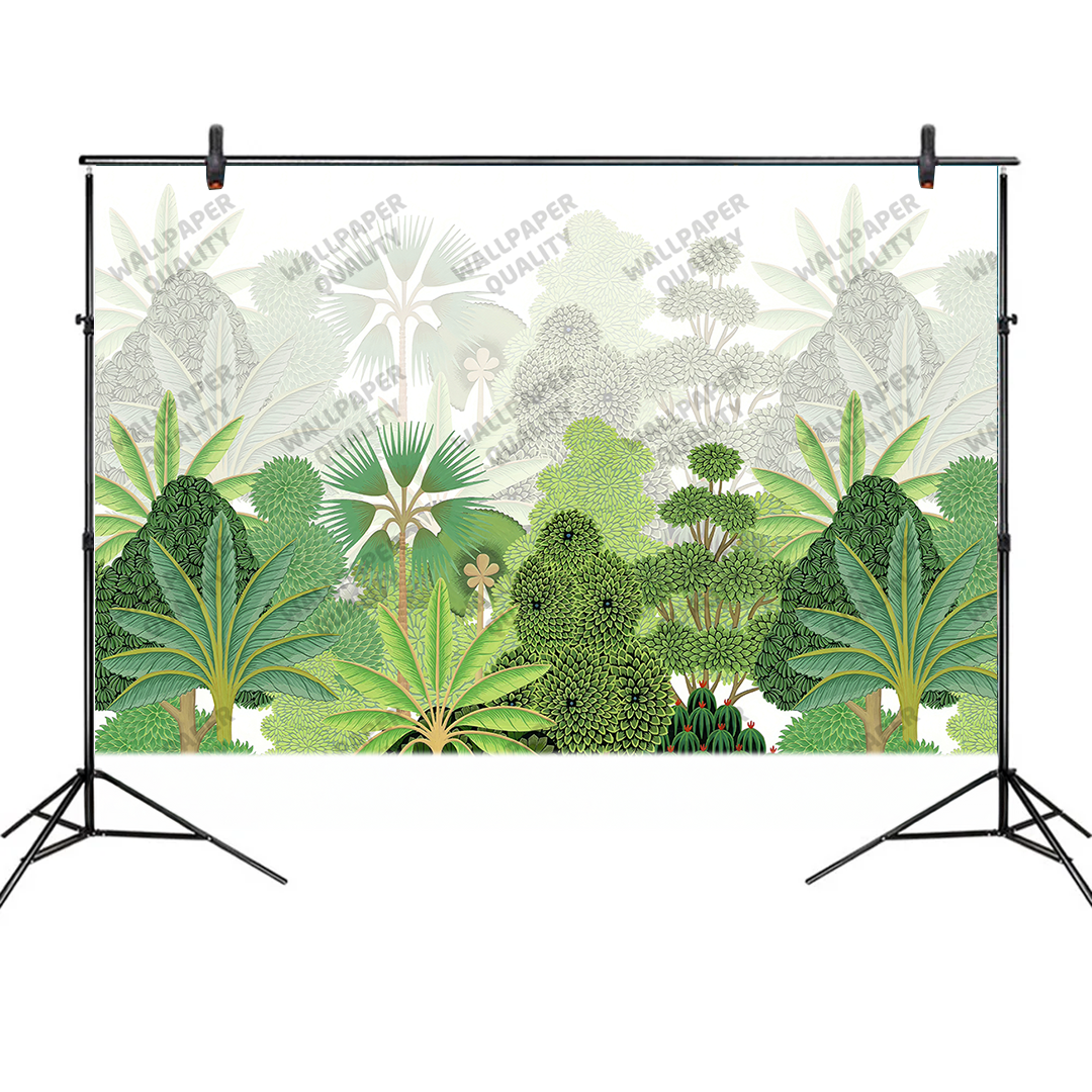 Yeşil Ormanın Canlı Dokusuyla Mekana Huzur Fon Kumaşı