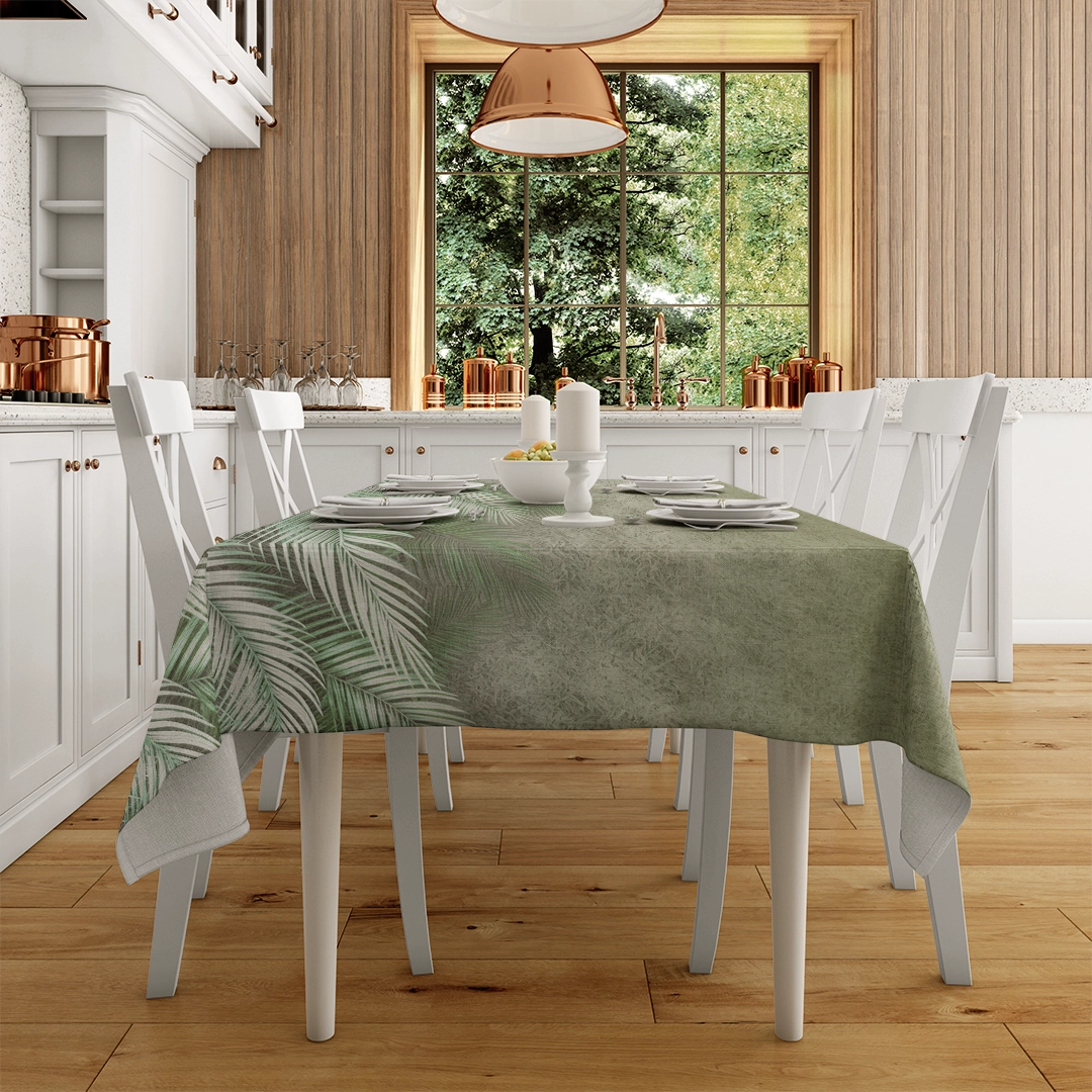 Yeşil Yaprakların Huzur Veren Canlılığı Masa Örtüsü