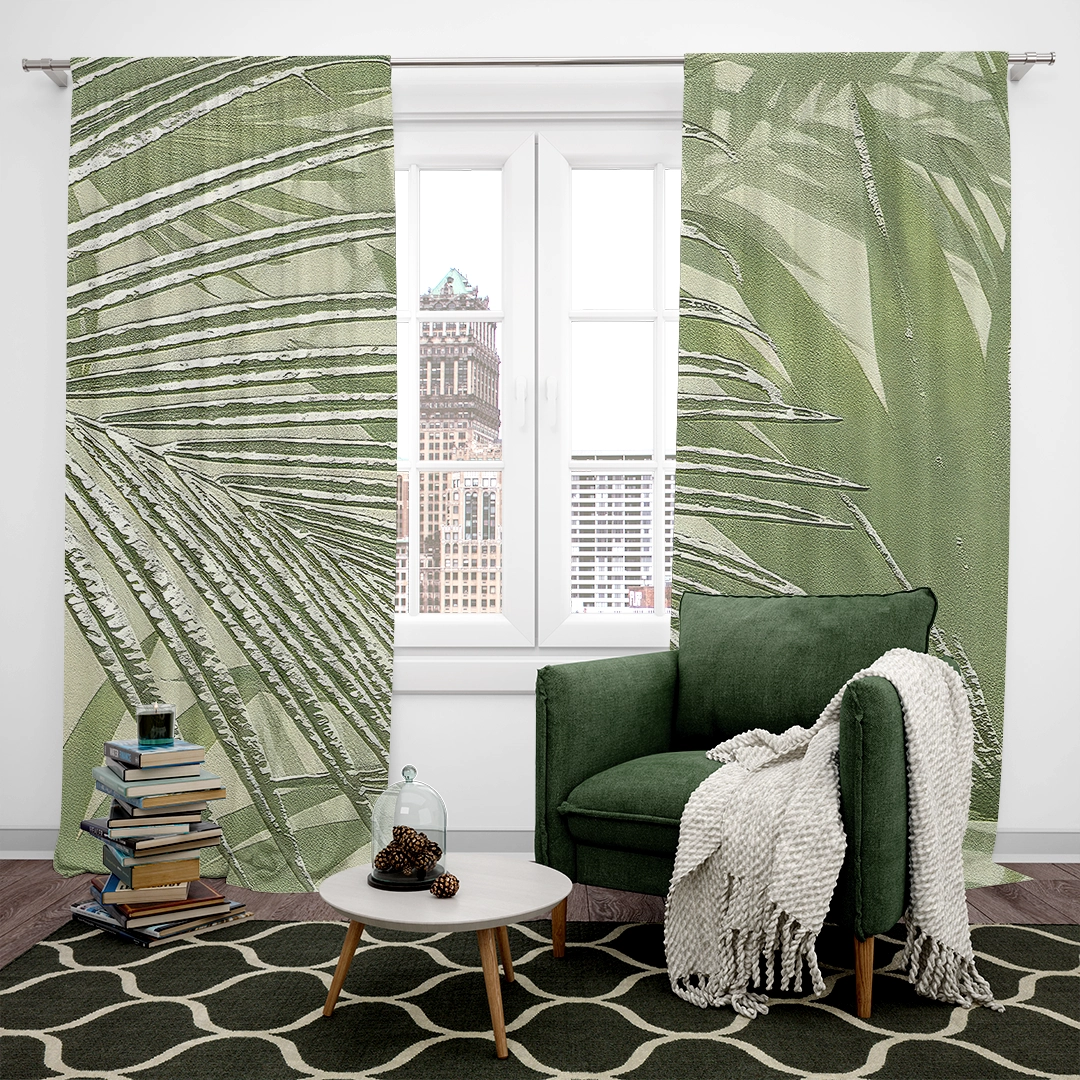 Yeşil Yaprakların Huzurlu Dansı Fon Perde