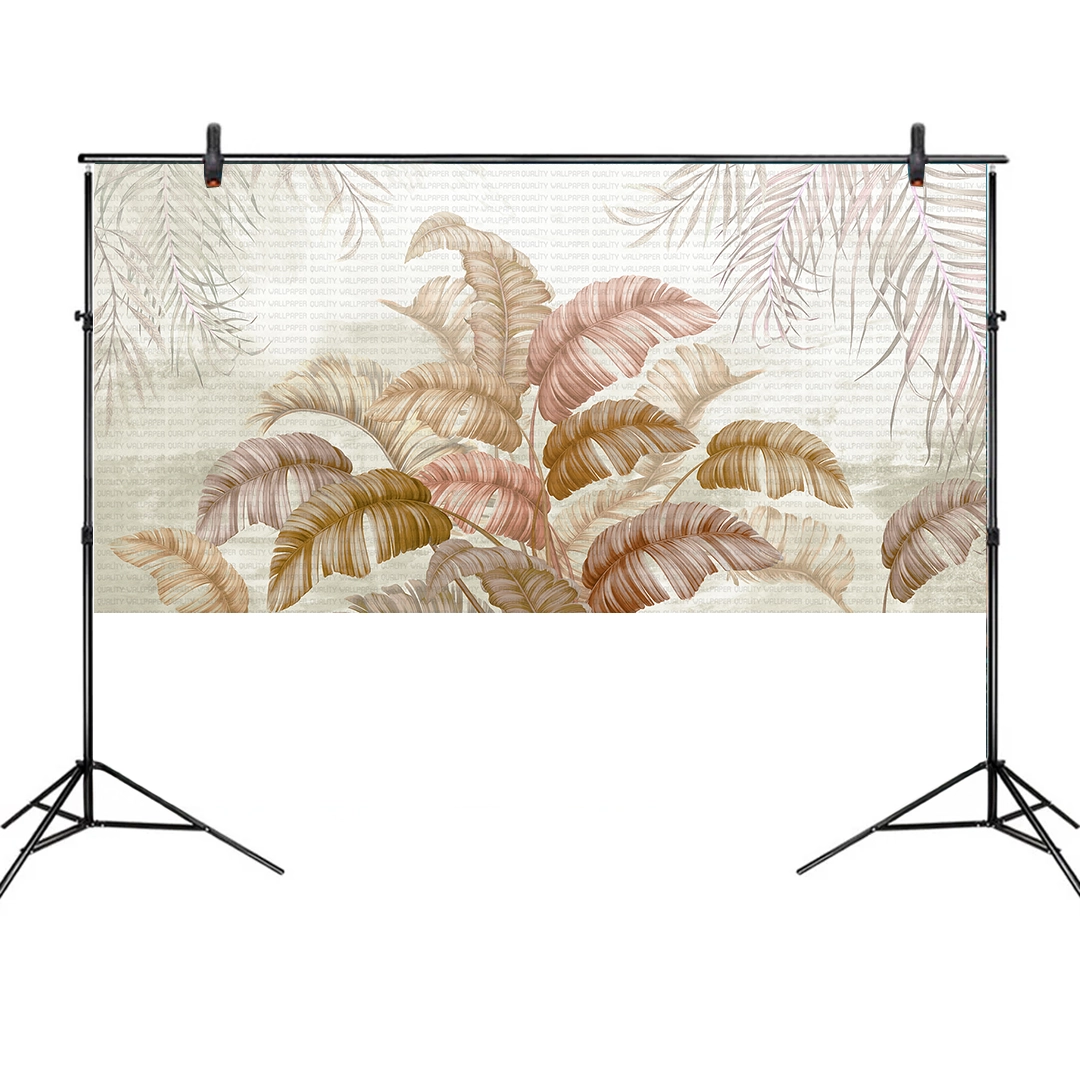 Yumuşak Renklerle Tropik Esintisi Fon Kumaş