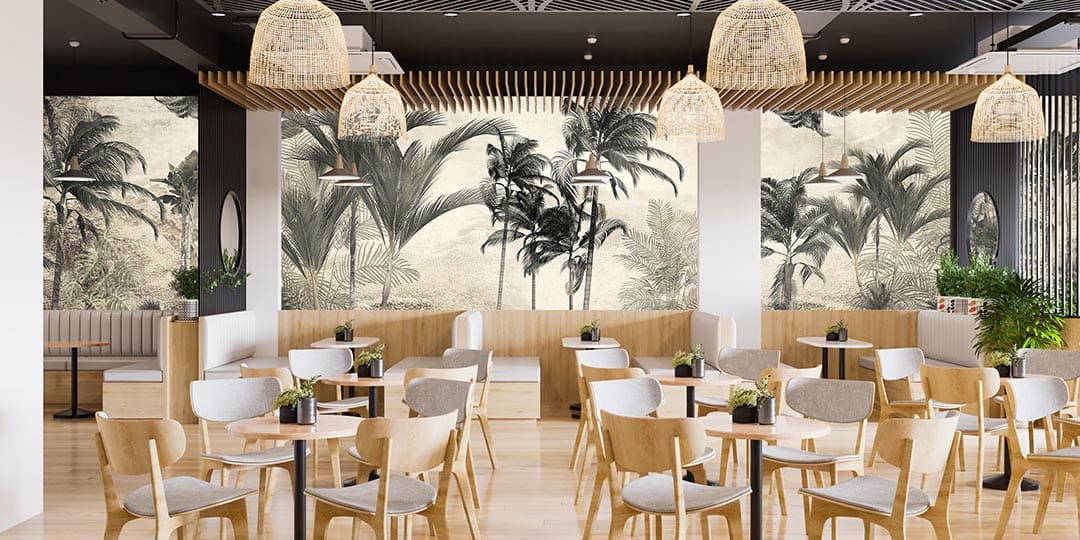 Zamansız Bir Zarafet ve Huzur Sergileyen Tropik Orman Manzarası Poster Duvar Kağıdı