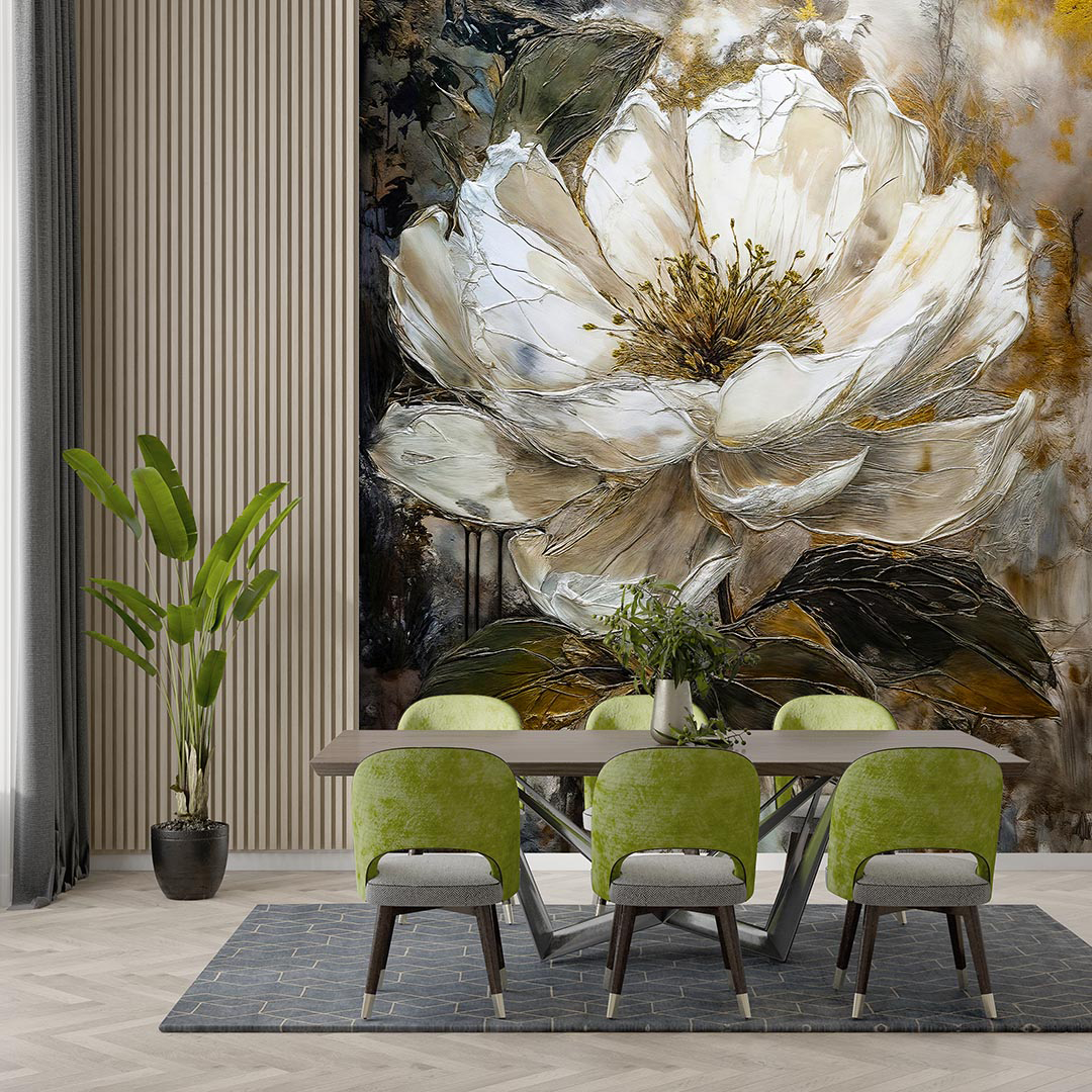 Beyaz Çiçeğin Zarafeti Natürel İncinin Dokunuşu Poster Duvar Kağıdı