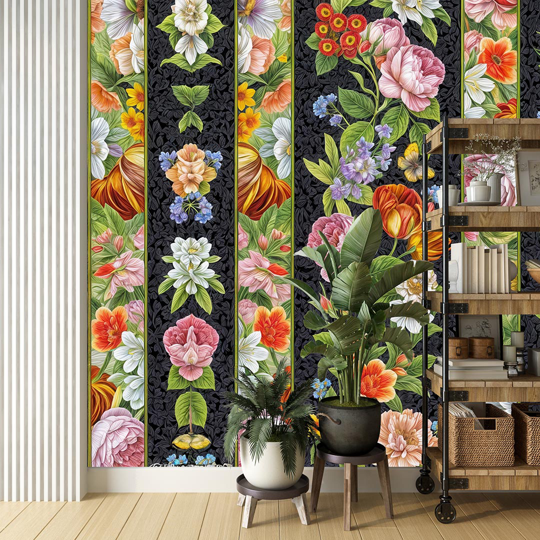 Çiçek Bahçesinin Çizgisel Senfonisi Poster Duvar Kağıdı