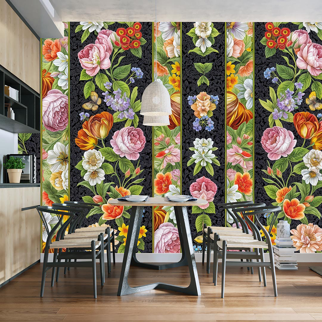 Çiçek Bahçesinin Çizgisel Senfonisi Poster Duvar Kağıdı