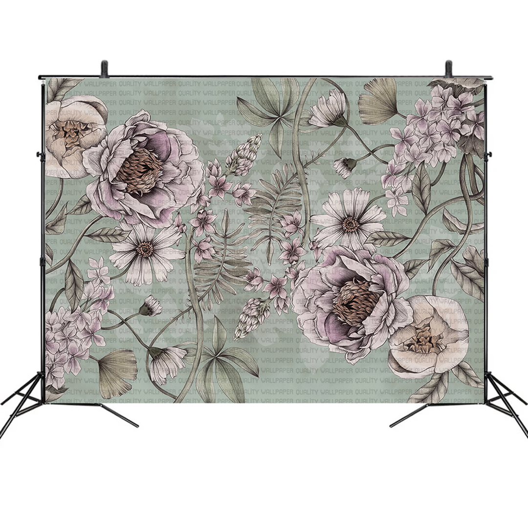 Derin Rüyanın Zarif Çiçekleri Fon Kumaş