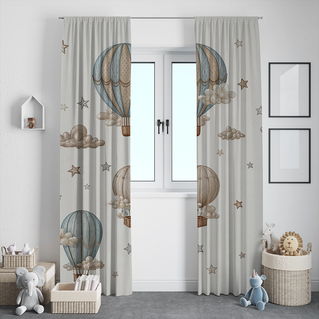 Düşlerin Kanatlarında Yıldızlara Dokunan Balonlar Fon Perde