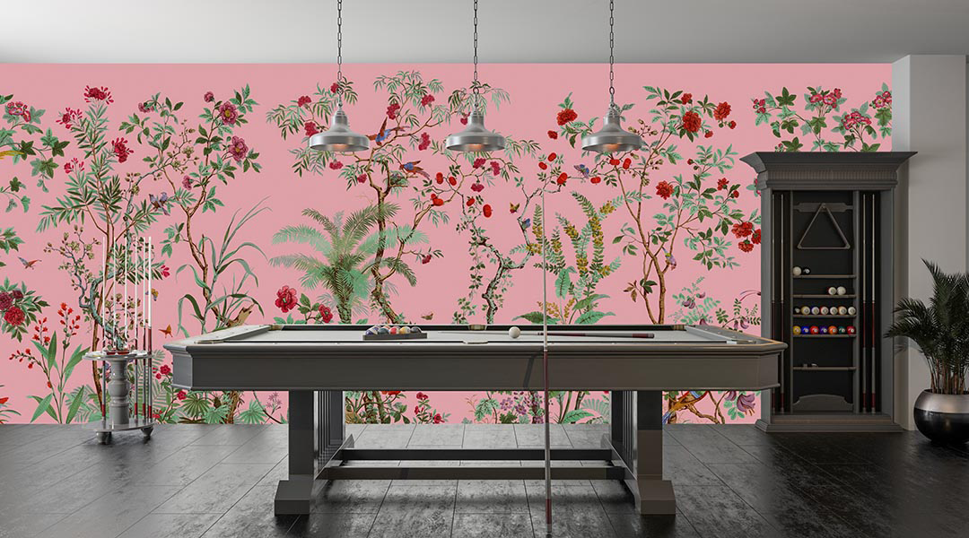 Egzotik Çiçekler ve Yeşil Yapraklarla Dolu Bir Bahçe Poster Duvar Kağıdı