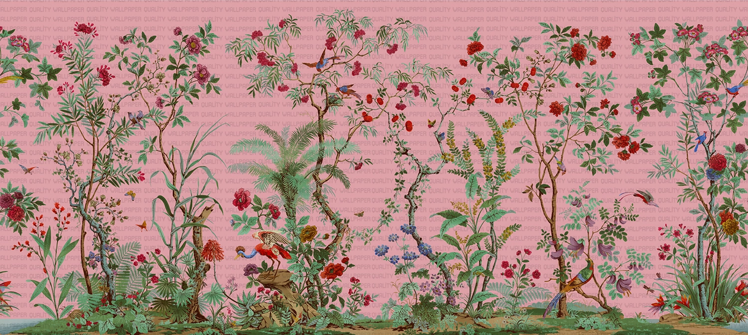 Egzotik Çiçekler ve Yeşil Yapraklarla Dolu Bir Bahçe