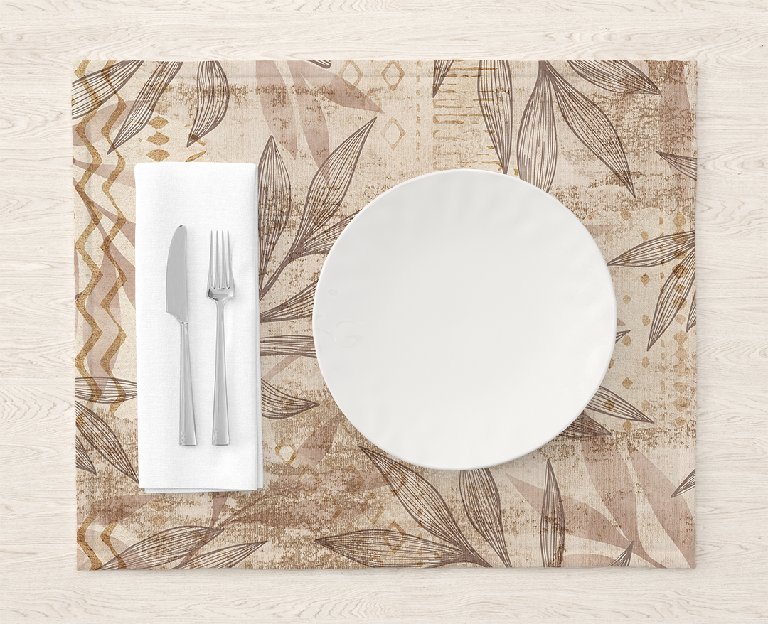 Etnik Yapraklar Amerikan Servis