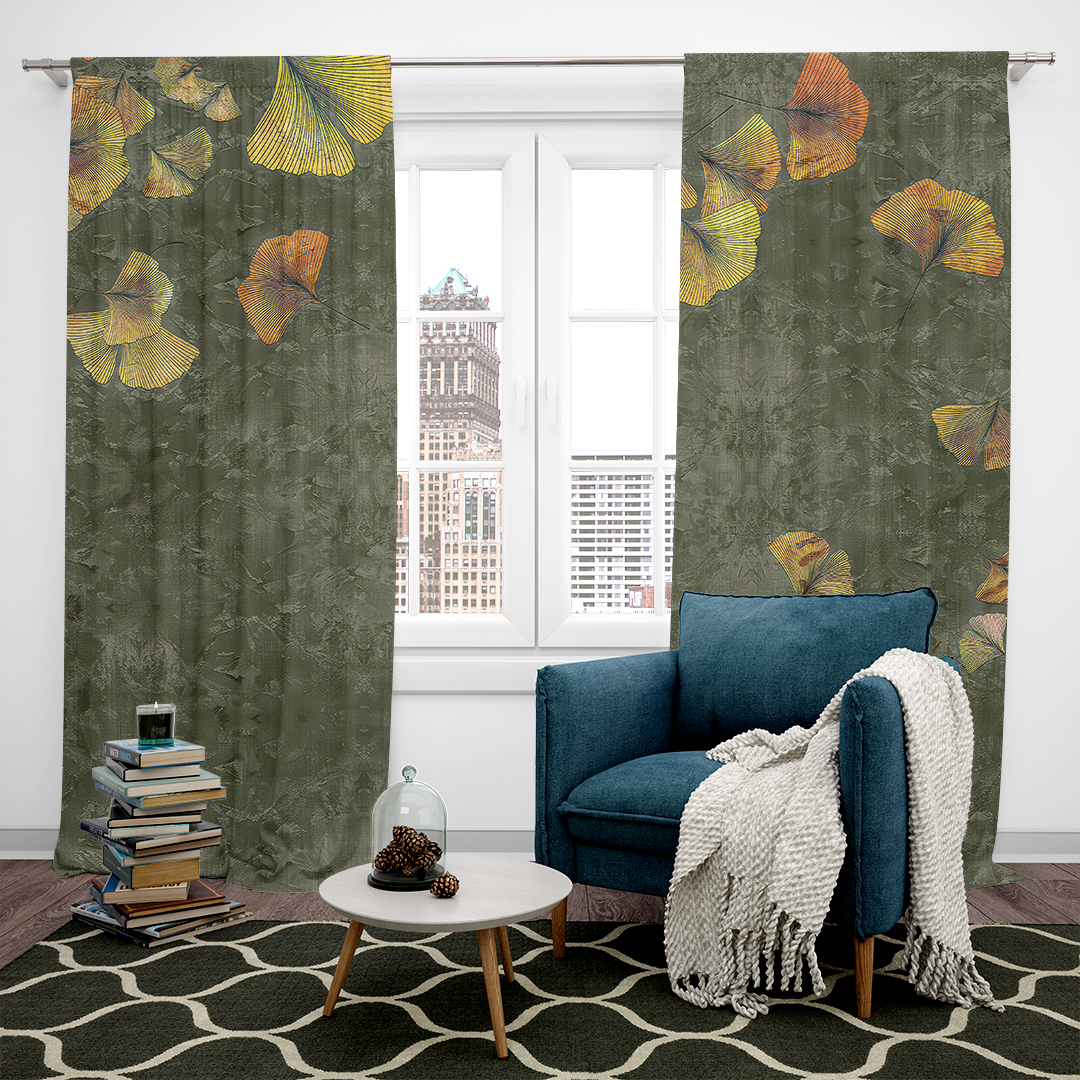 Ginkgo Yaprakları Esintisi Fon Perde