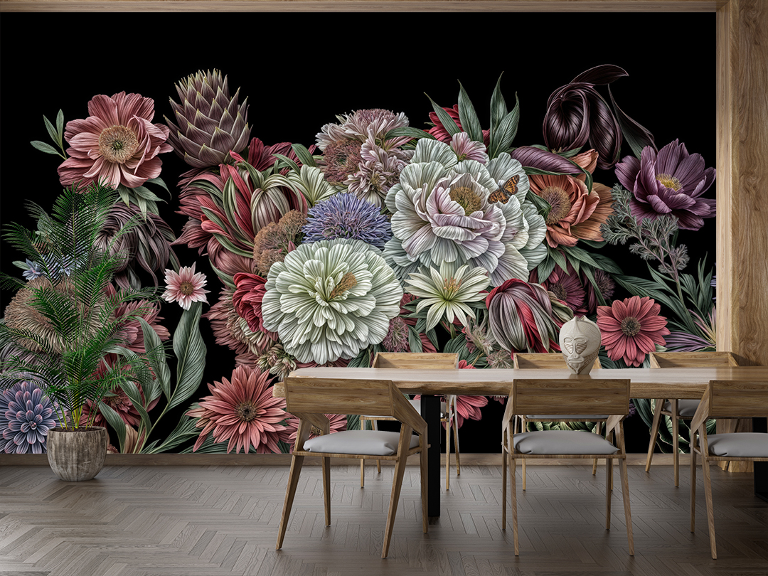 Gizemli Bahçenin Derinliklerinden Gelen Çiçek Şöleni Poster Duvar Kağıdı