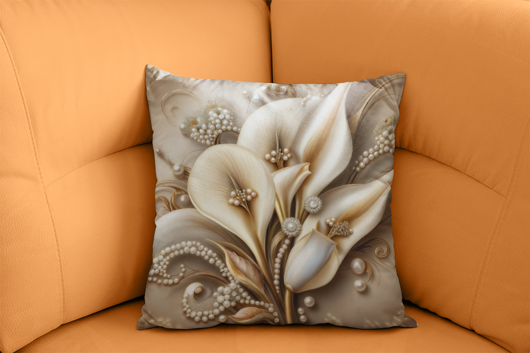 Göz Alıcı İnci Parıltısıyla Zenginleşen Çiçek Buketi Kırlent