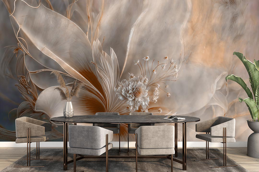 Huzurun Pastel Tonları ile Buluştuğu Tekli Çiçek Poster Duvar Kağıdı