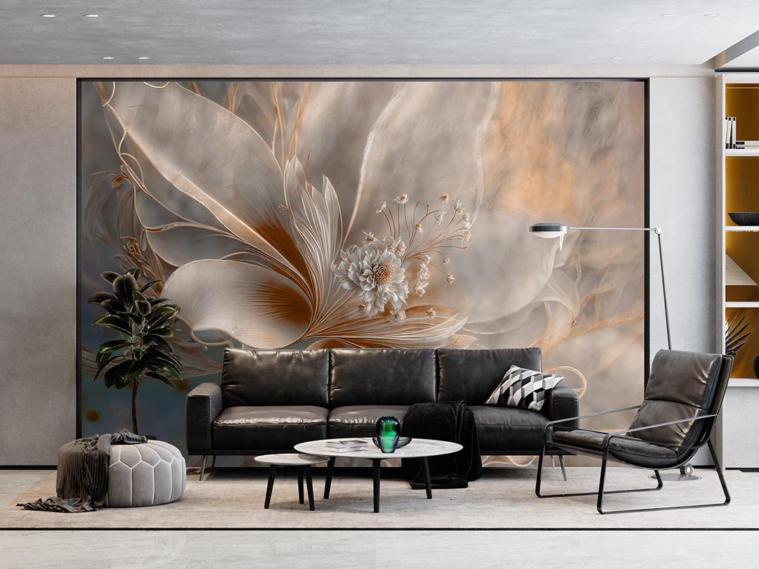 Huzurun Pastel Tonları ile Buluştuğu Tekli Çiçek Poster Duvar Kağıdı