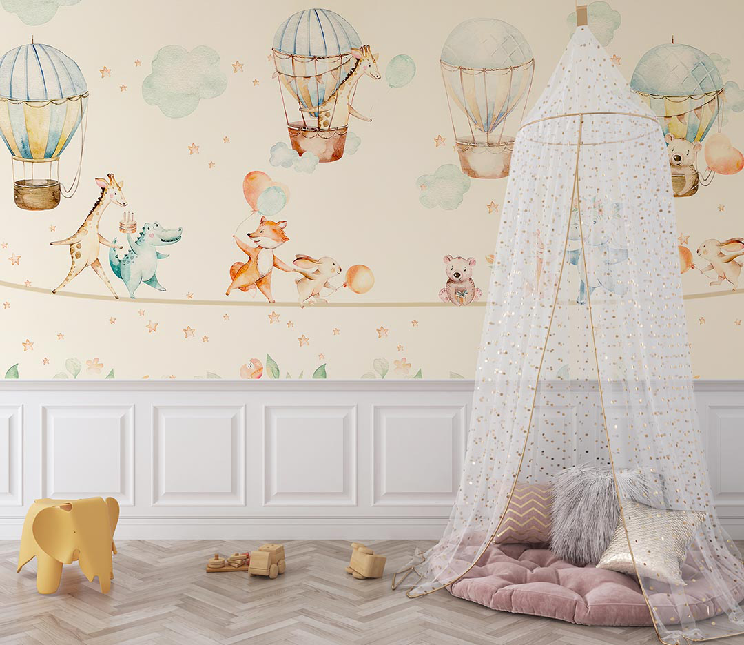 İpteki Neşeli Hayvanlar Dünyası Poster Duvar Kağıdı