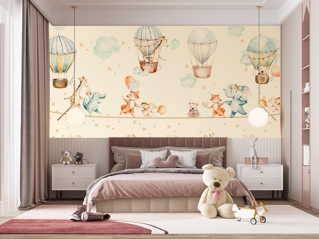 İpteki Neşeli Hayvanlar Dünyası Poster Duvar Kağıdı