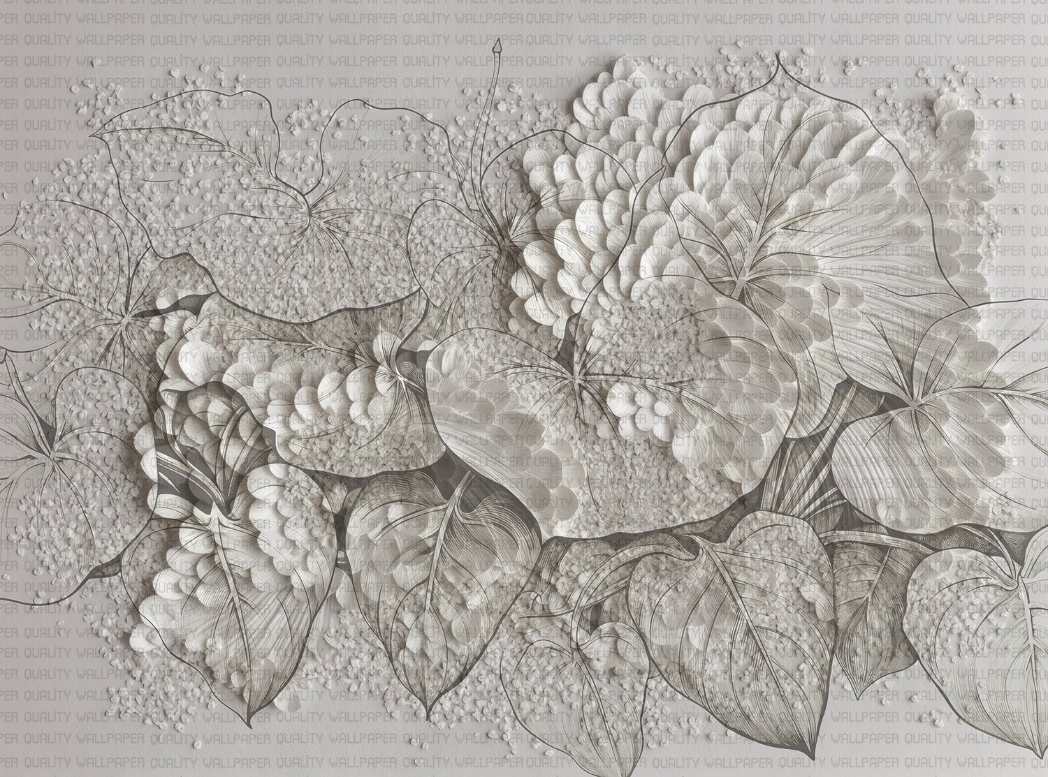 Kabartmalı Yaprakların Biyomorfik Dokusu