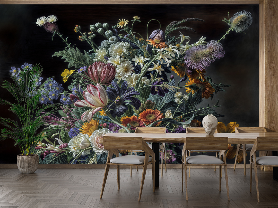 Karanlık Tuvalde Açan Renk Cümbüşü Poster Duvar Kağıdı